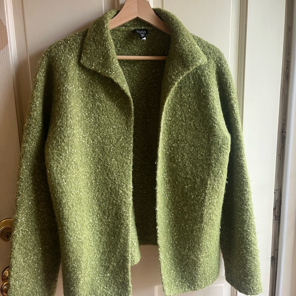 Eileen Fisher Green Teddy Jacket